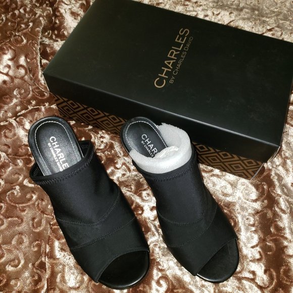 Charles David Black Slide Heel - Picture 3 of 4